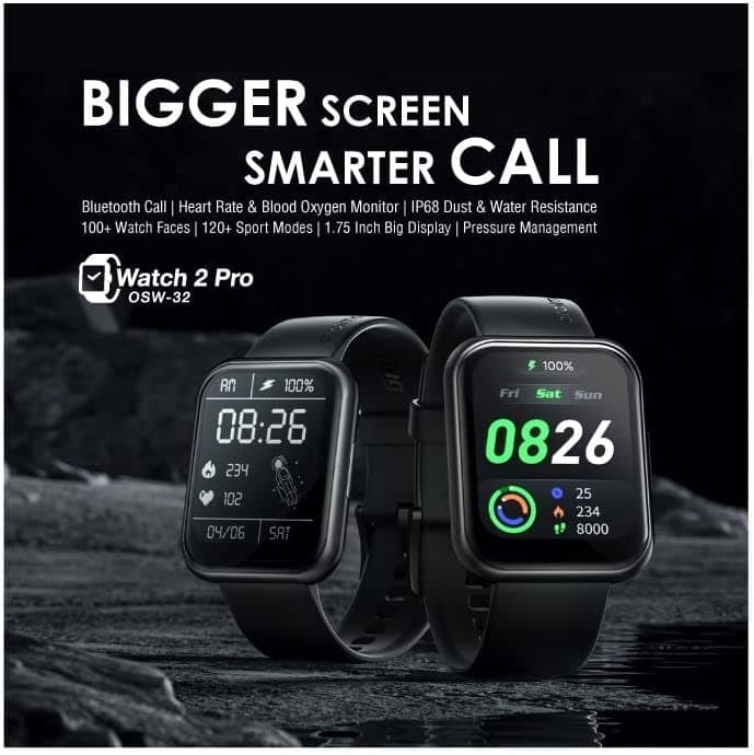 Oraimo Watch 2 Pro Smart Watch, Black - OSW-32 without waranty