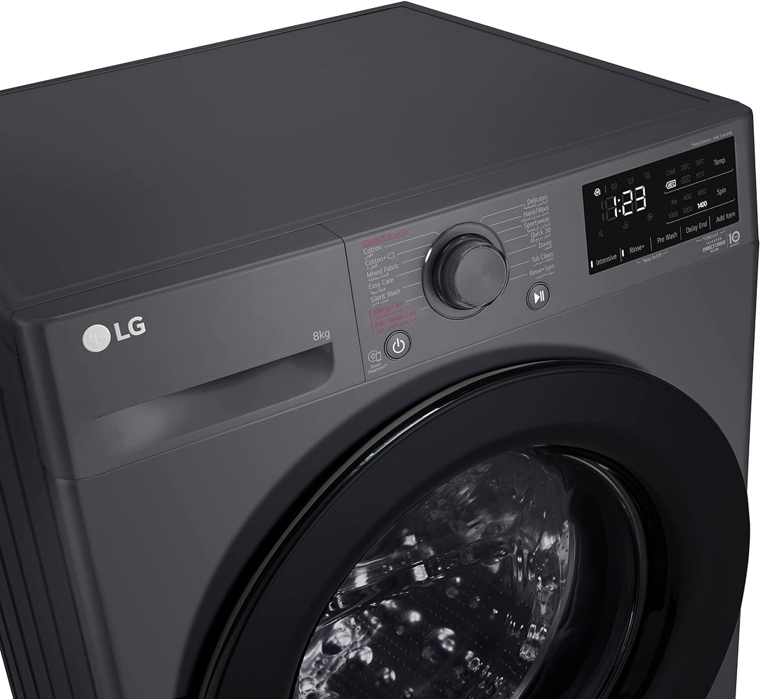 LG I Vivace Washing Machine, 8 Kg -Black, F4R3TYG6J