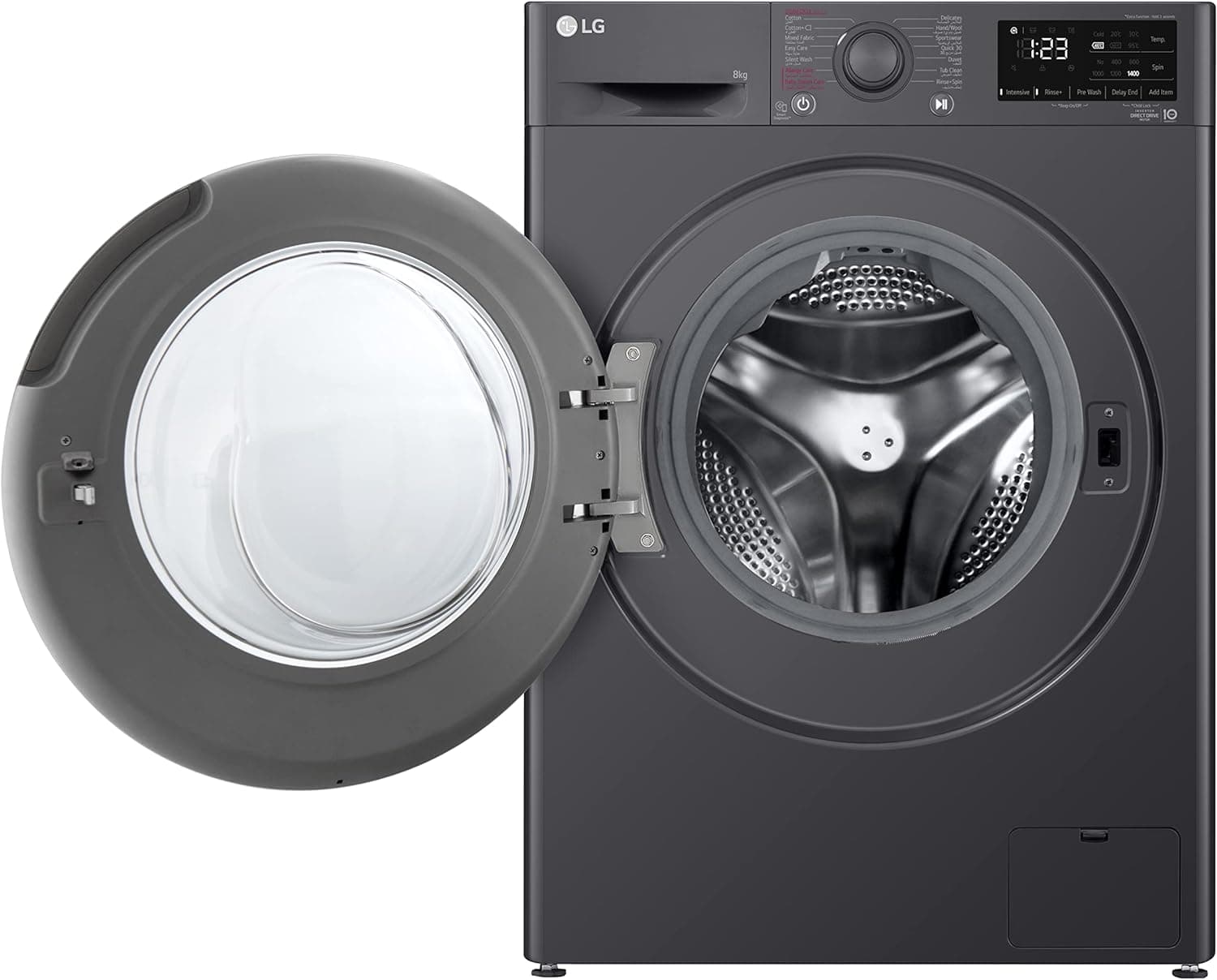 LG I Vivace Washing Machine, 8 Kg -Black, F4R3TYG6J
