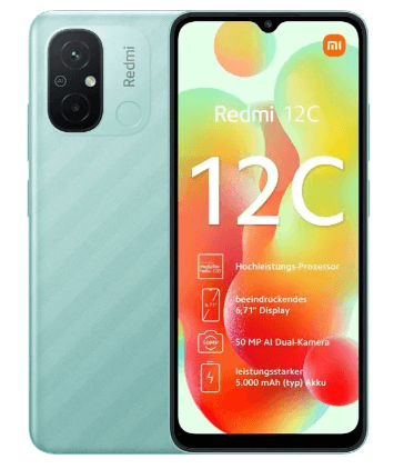 شاومي ريدمي 12C بشريحتين اتصال، 128 جيجا، 6 جيجا رام، 4G - اخضر فاتح