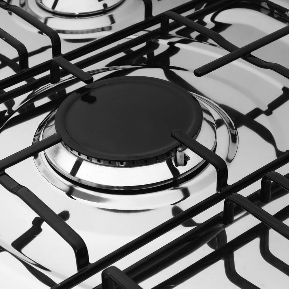 First Cook | Full Stainless Steel Stove, 5 Burners, Self Ignition, 80×60 cm - Silver Black