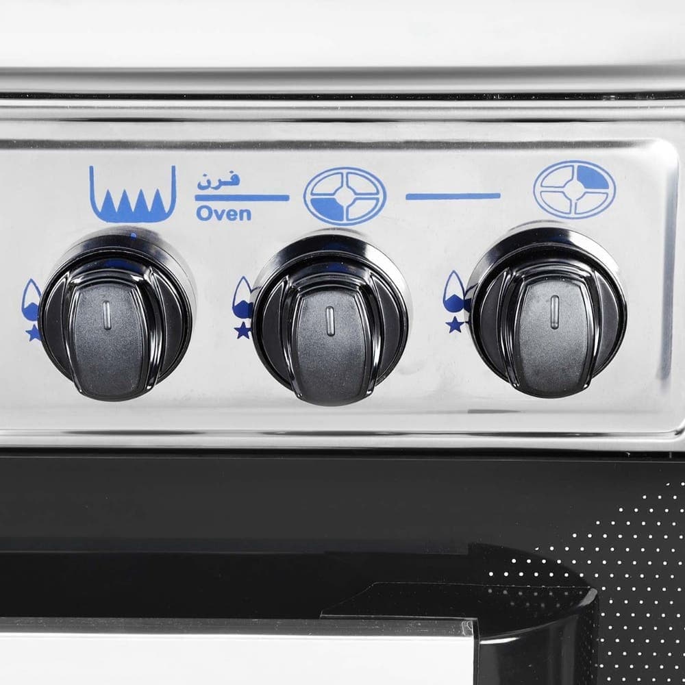 First Cook | Full Stainless Steel Stove, 5 Burners, Self Ignition, 80×60 cm - Silver Black